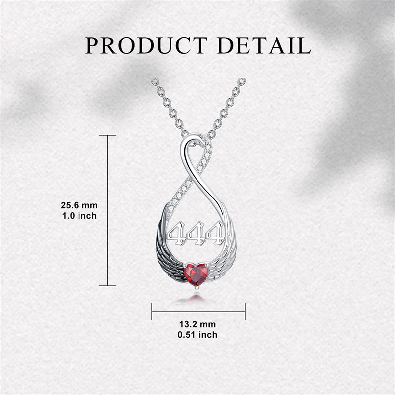 Sterling Silver Infinity Angel Number 444 Pendant Necklace
