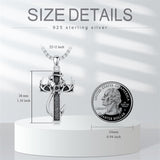 Sterling Silver Fish Hook Cross Pendant Necklace for Men