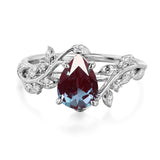 Sterling Silver 10K 14K 18K  Gold Pear Gemstone Vintage Engagement Wedding Promise Anniversary Ring