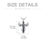 Sterling Silver Fish Hook Cross Pendant Necklace for Men
