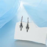 Sterling Silver Medieval Sword Dangle Cross Knives  Ankh Drop Earrings