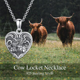 Sterling Silver Personalized Photo Highland Cow Pendant Necklace