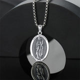 Sterling Silver Saint Barbara Goddess Amulet Pendant Necklace