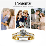 Sterling Silver 10K 14K 18K Personalized Engraved 1 Carat  Round Birthstone Engagement Ring