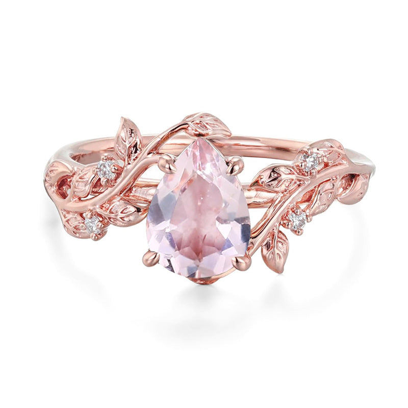 Sterling Silver 10K 14K 18K  Gold Pear Gemstone Vintage Engagement Wedding Promise Anniversary Ring