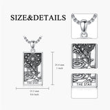 Sterling Silve Sun Moon Star Strength Lovers Death Devil Fool Tarot Card Pendant Necklace