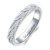 Sterling Silver 10K 14K 18K Gold Personalized Engraved Diamond Couples Rings Wedding Band Sets