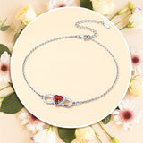 Sterling Silver Endless Love Symbol Birthstone Single Layer Anklet
