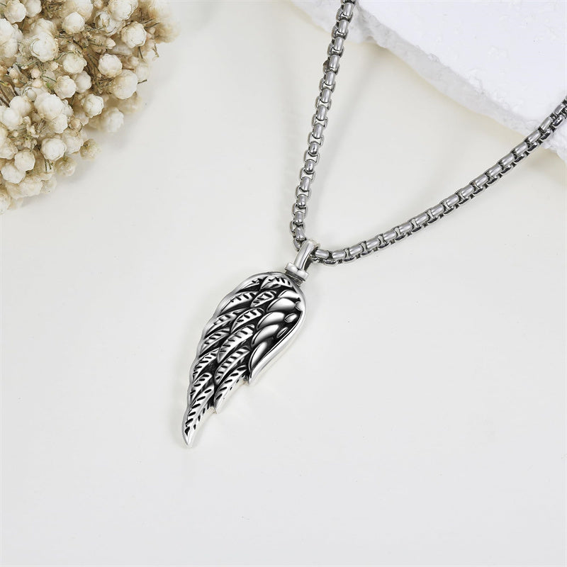 Sterling Silver Angel Wing Urn Necklace for Ashes