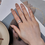 Sterling Silver Cute Cat Adjustable Ring for Women