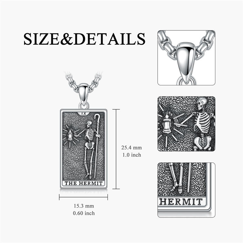 Sterling Silve Sun Moon Star Strength Lovers Death Devil Fool Tarot Card Pendant Necklace