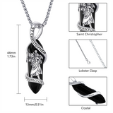 Sterling Silver Crystal Saint Michael Saint Christopher Guardian Angel Guadalupe Pendant Necklace