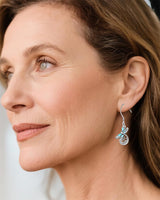 Sterling-Silver White Turquoise Dragonfly Spoon Ring and Dragonfly Sunflower Dangle Earrings