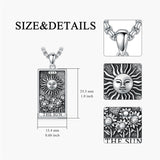 Sterling Silve Sun Moon Star Strength Lovers Death Devil Fool Tarot Card Pendant Necklace