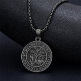 Sterling Silver Memento Mori Gothic Skull Amulet Pendant Necklace for Men