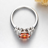 Sterling Silver 3.0 Carat Green Moissanite Engagement Ring