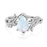 Sterling Silver 10K 14K 18K  Gold Pear Gemstone Vintage Engagement Wedding Promise Anniversary Ring