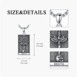 Sterling Silve Sun Moon Star Strength Lovers Death Devil Fool Tarot Card Pendant Necklace