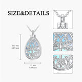 Sterling Silver Moonstone Tree of Life Butterfly Dragonfly Hummingbird Urn Necklace for Ashes