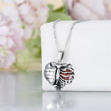 Sterling Silver Heart Birthstone Skeleton Urn Necklaces for Ashes