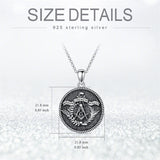 Sterling Silver Aztec Lion Cross Pendant Necklace