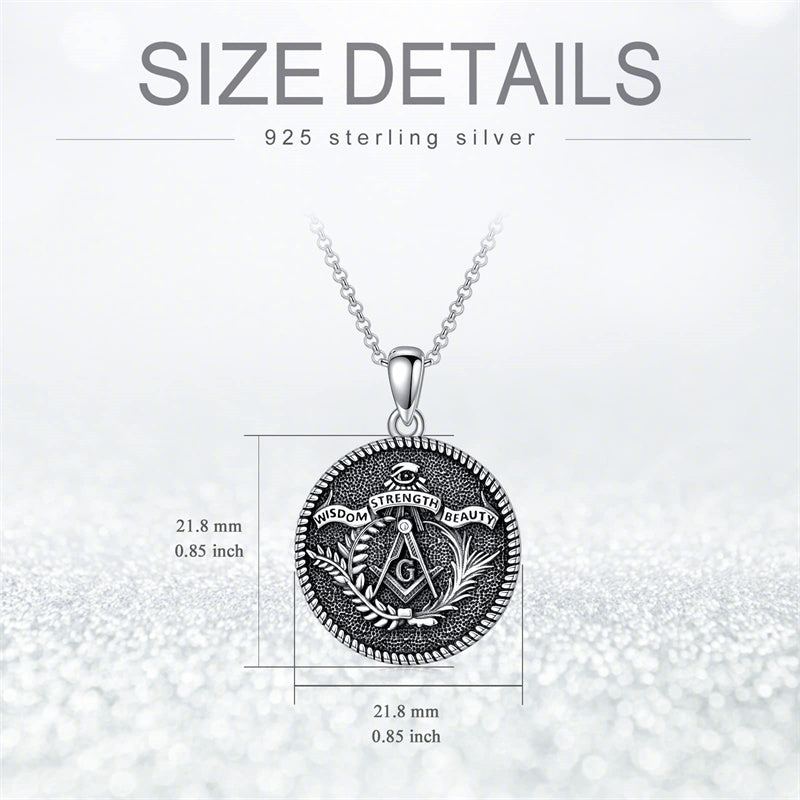 Sterling Silver Aztec Lion Cross Pendant Necklace