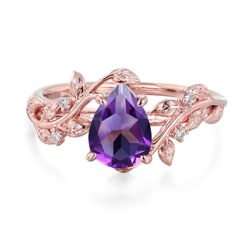 Sterling Silver 10K 14K 18K  Gold Pear Gemstone Vintage Engagement Wedding Promise Anniversary Ring