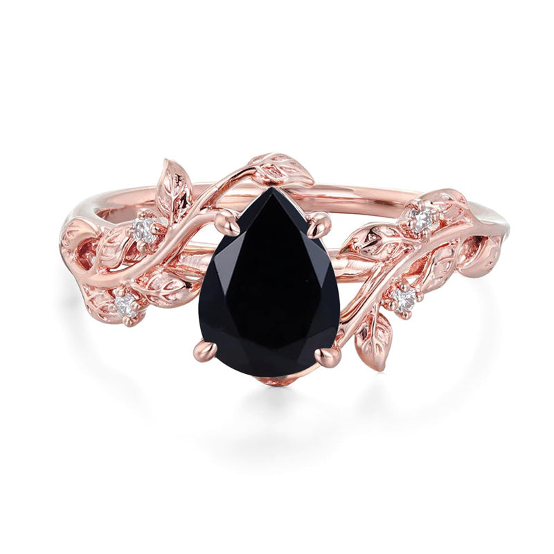 Sterling Silver 10K 14K 18K  Gold Pear Gemstone Vintage Engagement Wedding Promise Anniversary Ring