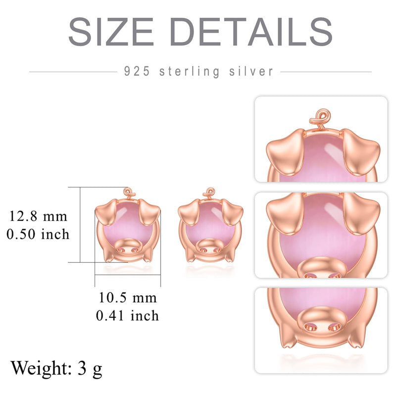 Sterling Silver Pig Stud Earrings