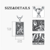 Sterling Silve Sun Moon Star Strength Lovers Death Devil Fool Tarot Card Pendant Necklace