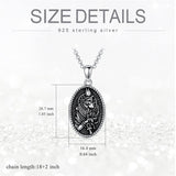 Sterling Silver Aztec Lion Cross Pendant Necklace