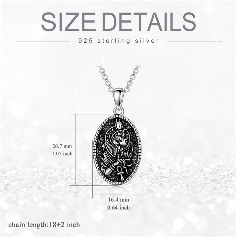 Sterling Silver Aztec Lion Cross Pendant Necklace
