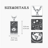 Sterling Silve Sun Moon Star Strength Lovers Death Devil Fool Tarot Card Pendant Necklace