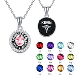 Sterling Silver Personalized Class Pendant Photo Lockets Necklace