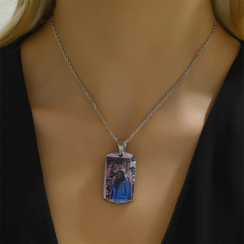 Stainless Steel Personalized Photo Engraved Urn Necklace for Ashes
