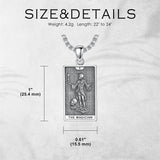 Sterling Silver Lovers Hierophant Magician Three of Swords Wheel of Fortune SkeletonTarot Card Pendant Necklace
