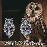 Sterling Silver Owl Skull Stud Earrings