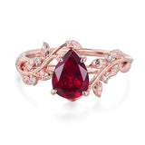 Sterling Silver 10K 14K 18K  Gold Pear Gemstone Vintage Engagement Wedding Promise Anniversary Ring