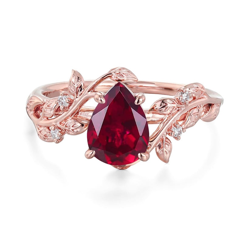 Sterling Silver 10K 14K 18K  Gold Pear Gemstone Vintage Engagement Wedding Promise Anniversary Ring