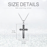 Sterling Silver Cross Sword Pendant Necklace