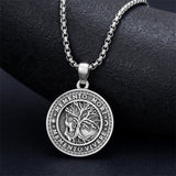 Sterling Silver Memento Mori Gothic Skull Amulet Pendant Necklace for Men