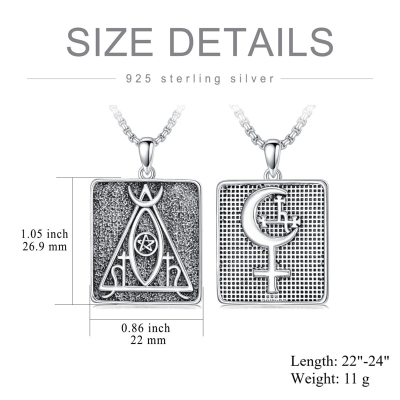 Sterling Silver Lilith Amulet Pendant Necklace