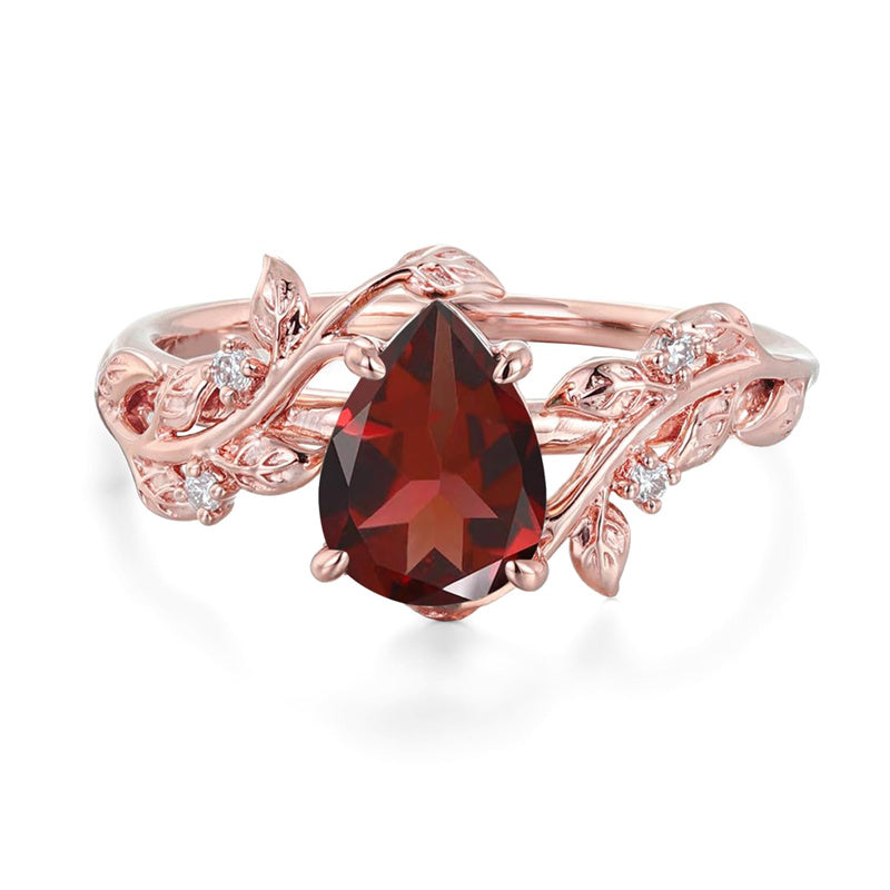 Sterling Silver 10K 14K 18K  Gold Pear Gemstone Vintage Engagement Wedding Promise Anniversary Ring