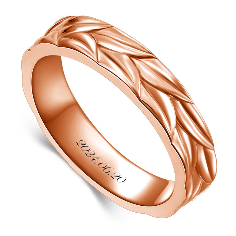 Sterling Silver 10K 14K 18K Gold Personalized Engraved Diamond Couples Rings Wedding Band Sets