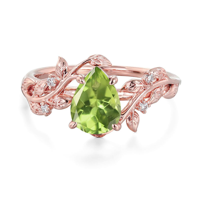 Sterling Silver 10K 14K 18K  Gold Pear Gemstone Vintage Engagement Wedding Promise Anniversary Ring