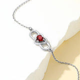 Sterling Silver Endless Love Symbol Birthstone Single Layer Anklet