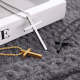 Sterling Silver Cross Pendant Necklace with Stainless Steel 2.0mm Rope Chain