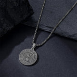 Sterling Silver Memento Mori Gothic Skull Amulet Pendant Necklace for Men