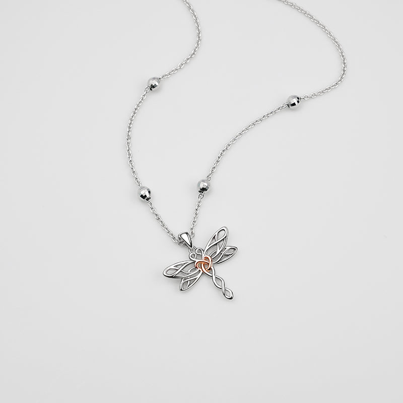 14K Gold Birthstone Dragonfly Butterfly & Irish Celtic Knot Single Layer Anklet