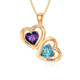 10K Gold 14K Gold 18K Gold Heart Personalized Birthstone Classic Name & Heart Pendant Necklace